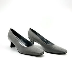 Stuart Weitzman Silver Gray Sparkle High Heels sz 6.5 B